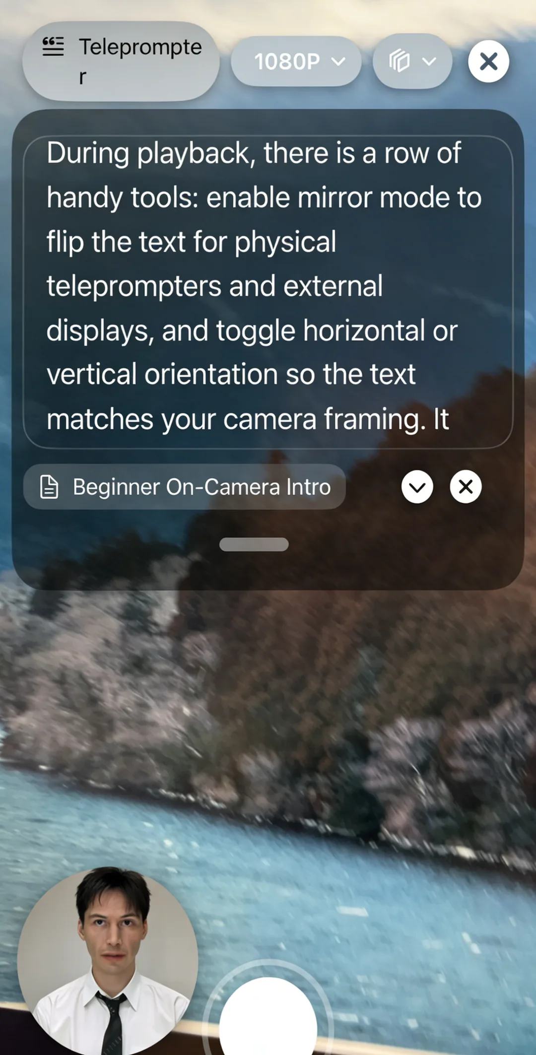 Beast Teleprompter — record while reading your script, front and back camera support